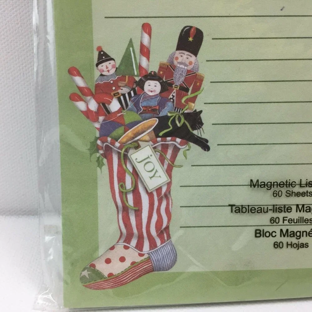 Season Greetings Patriotic Magnetic List Note Pad Paper Set Snowmen Fireworks